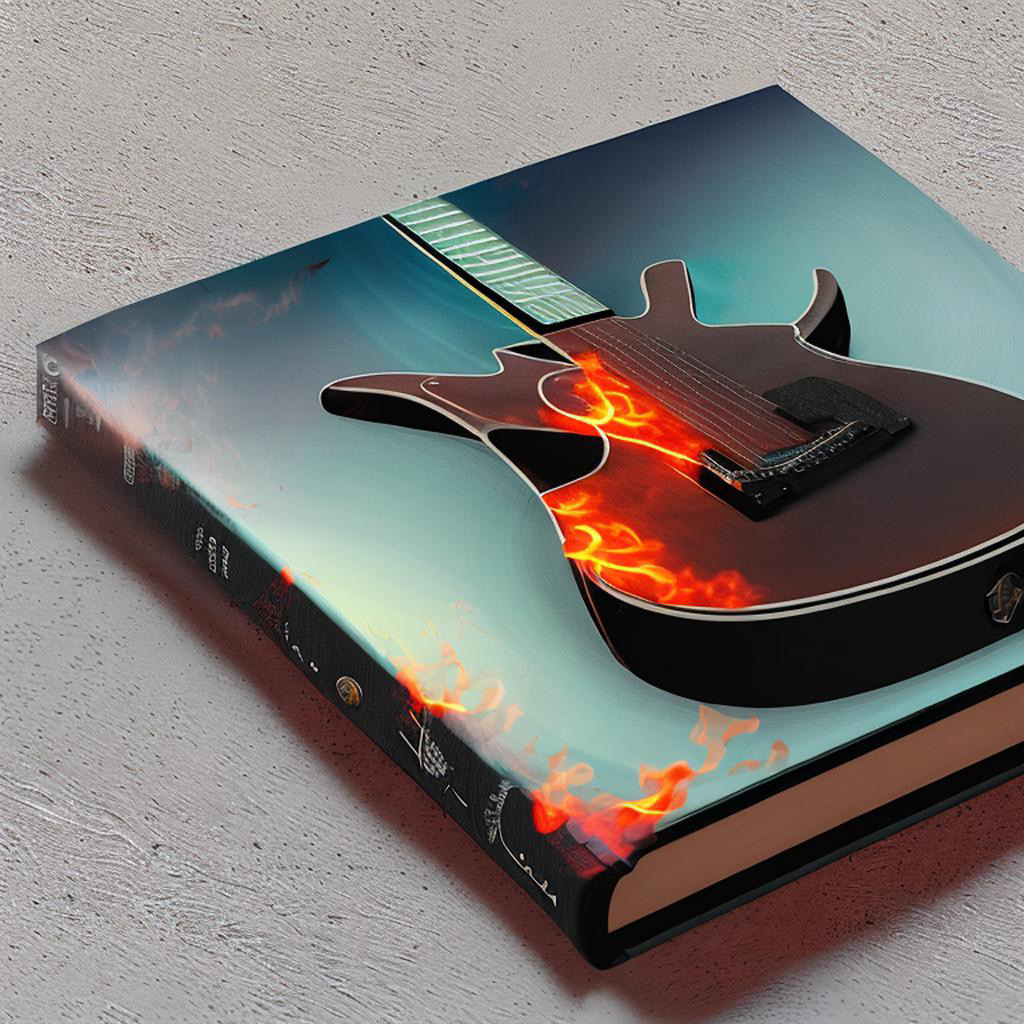 Book cover 3d with guitar picture on the front