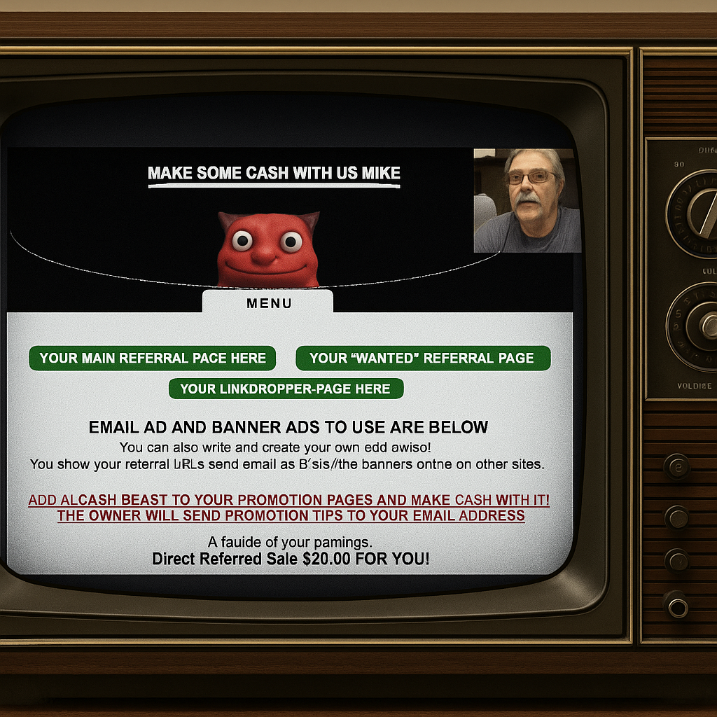 Retro TV with review video playing